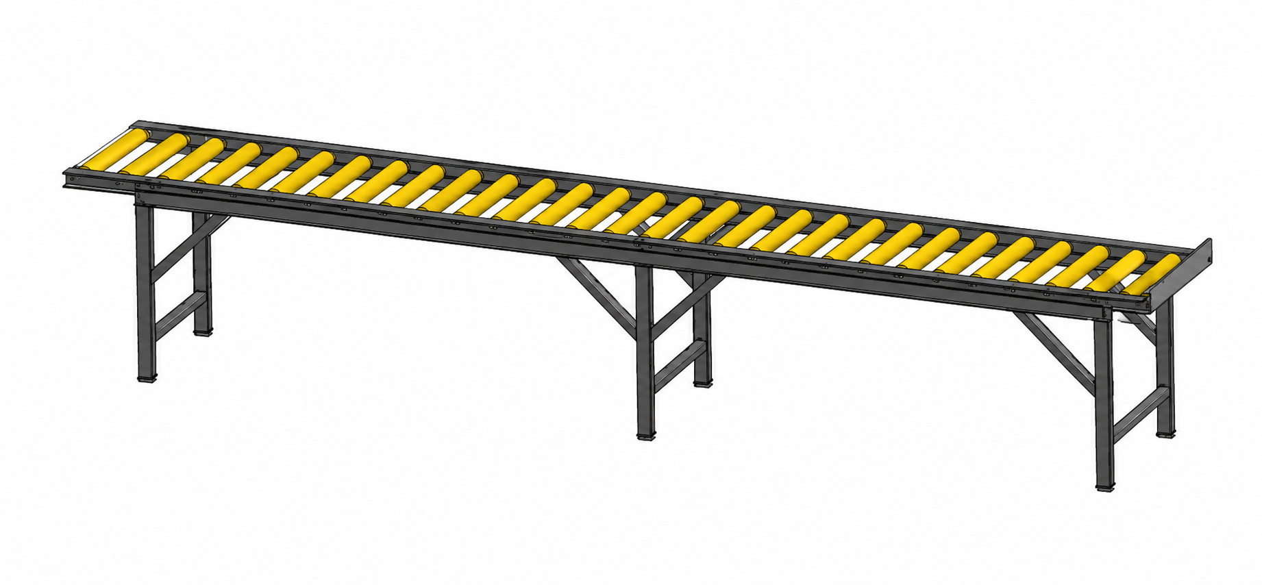 CAD-Modell einer Schwerkraftrollenbahn